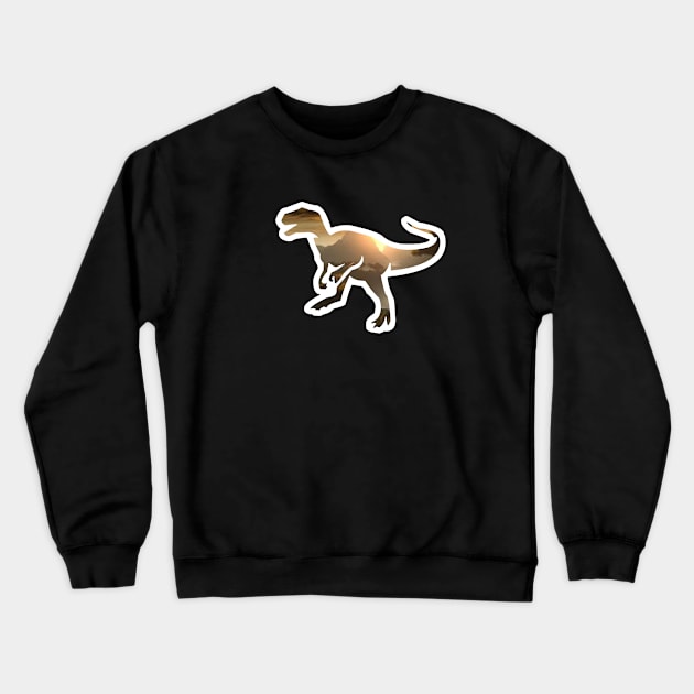 T-Rex with Skyline Crewneck Sweatshirt by firstspacechimp